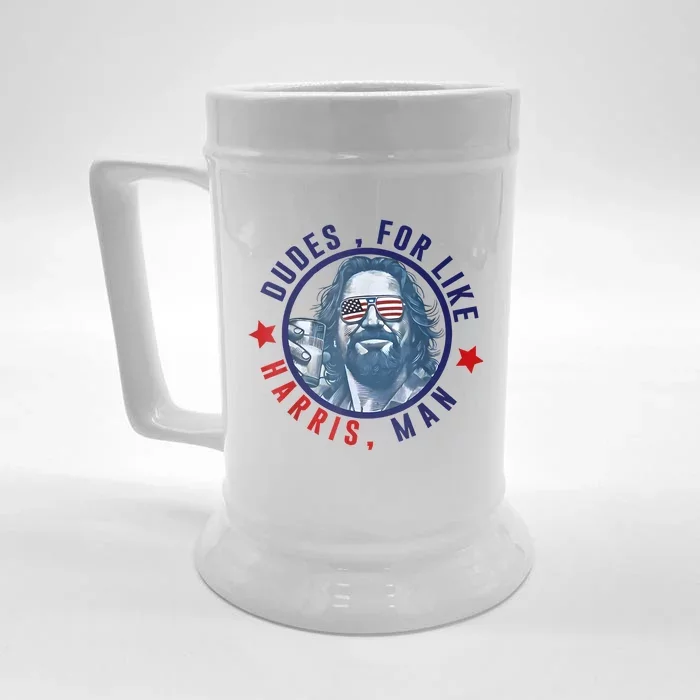 Dudes For Like Harris Man Funny White Dudes For Harris 2024 Front & Back Beer Stein