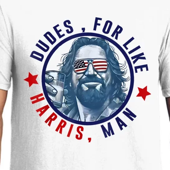 Dudes For Like Harris Man Funny White Dudes For Harris 2024 Pajama Set