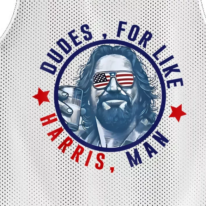 Dudes For Like Harris Man Funny White Dudes For Harris 2024 Mesh Reversible Basketball Jersey Tank