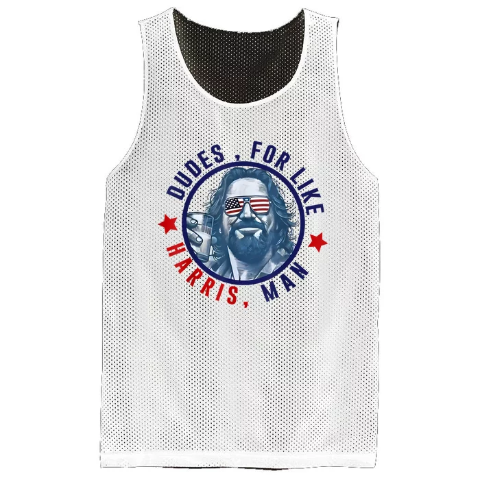 Dudes For Like Harris Man Funny White Dudes For Harris 2024 Mesh Reversible Basketball Jersey Tank