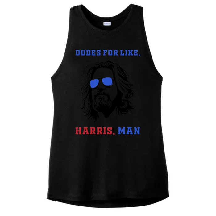 Dudes For Like Harris Man White Dude For Kamala Harris 2024 Ladies Tri-Blend Wicking Tank