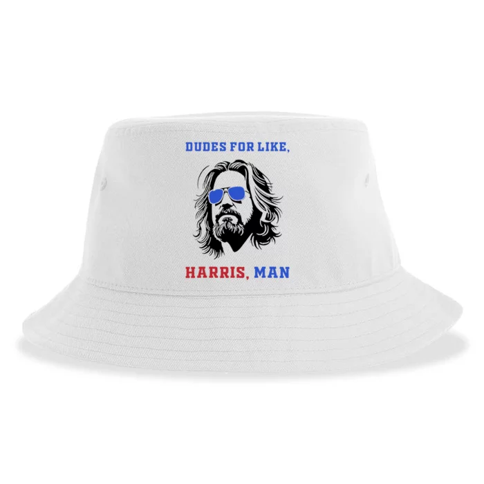 Dudes For Like Harris Man White Dude For Kamala Harris 2024 Sustainable Bucket Hat