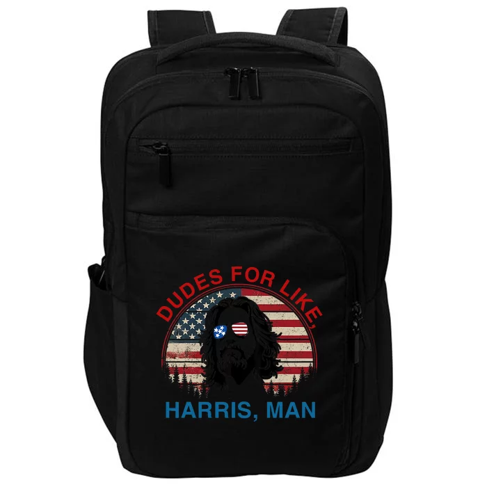 Dudes For Like Harris Man White Dude For Kamala Harris 2024 Impact Tech Backpack