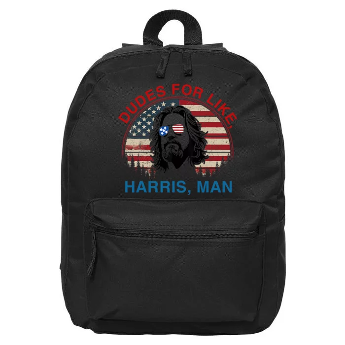 Dudes For Like Harris Man White Dude For Kamala Harris 2024 16 in Basic Backpack