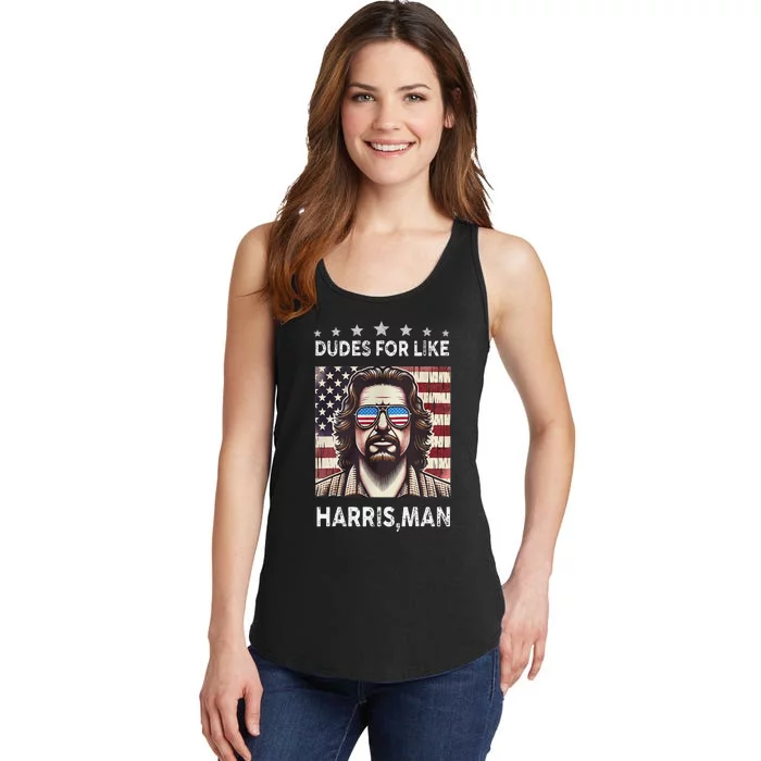 Dudes For Like Harris Man White Dude For Kamala Harris 2024 Ladies Essential Tank