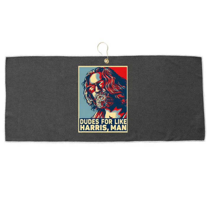 Dudes For Like Harris Man Vote Kamala For President Large Microfiber Waffle Golf Towel