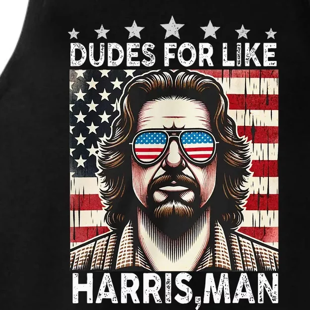 Dudes For Like Harris Man White Dude For Kamala Harris 2024 Ladies Tri-Blend Wicking Tank