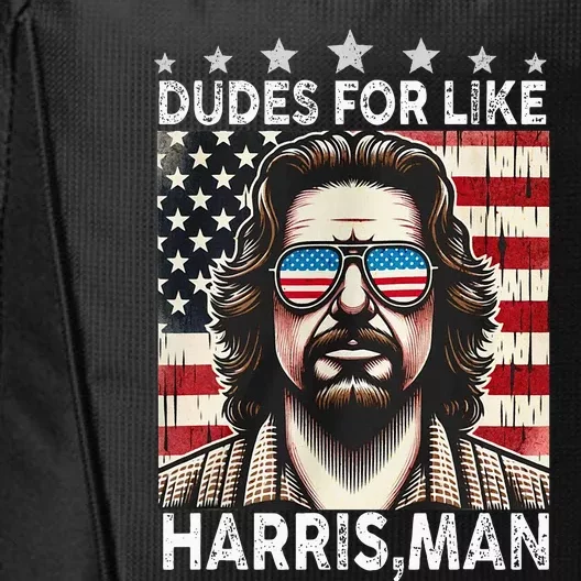 Dudes For Like Harris Man White Dude For Kamala Harris 2024 City Backpack