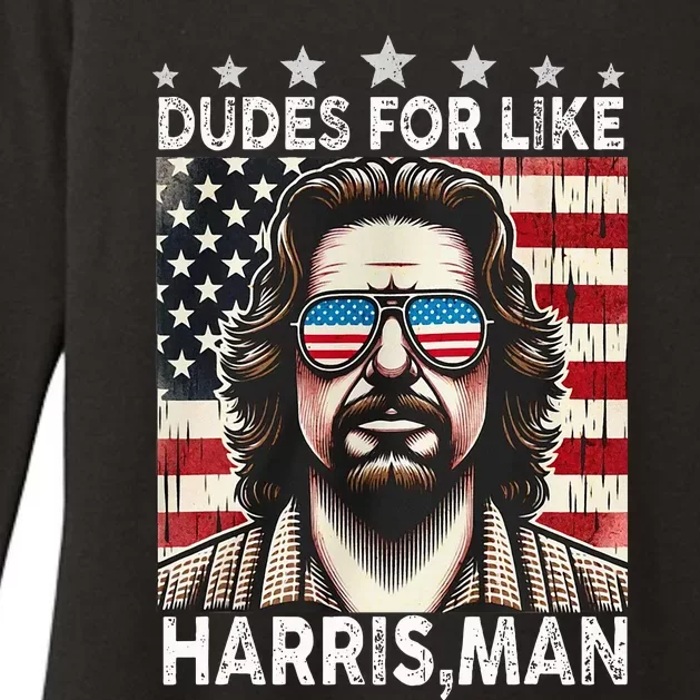 Dudes For Like Harris Man White Dude For Kamala Harris 2024 Womens CVC Long Sleeve Shirt