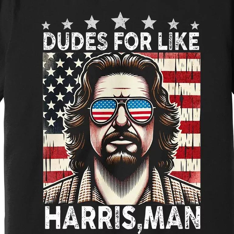 Dudes For Like Harris Man White Dude For Kamala Harris 2024 Premium T-Shirt