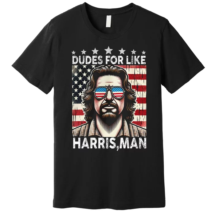 Dudes For Like Harris Man White Dude For Kamala Harris 2024 Premium T-Shirt