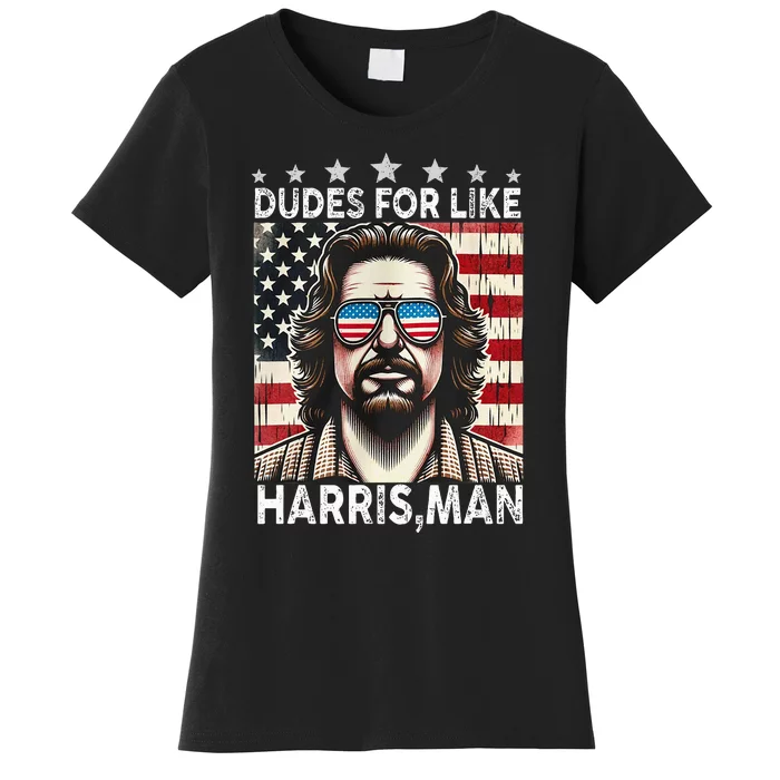 Dudes For Like Harris Man White Dude For Kamala Harris 2024 Women's T-Shirt