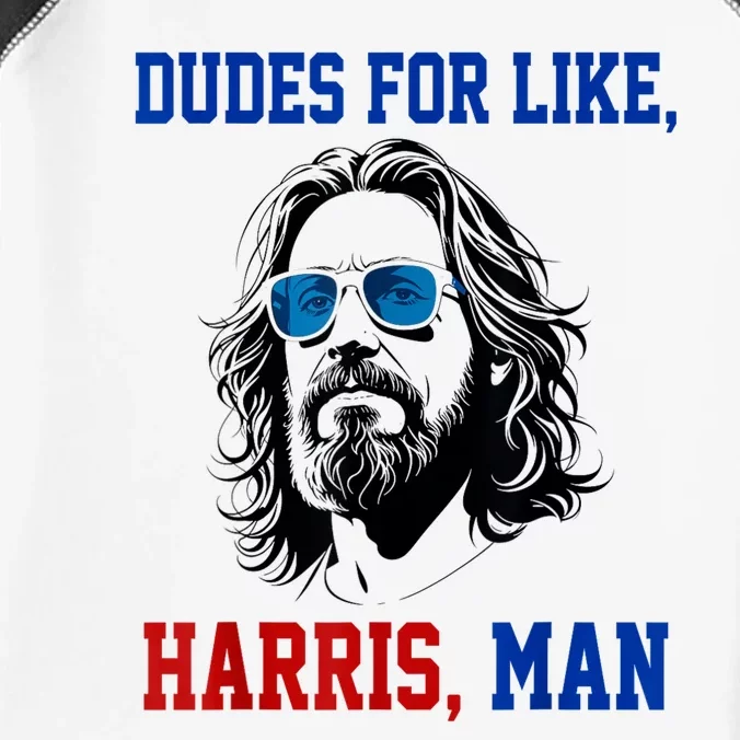 Dudes For Like Harris Man Funny Kamala Harris 2024 Infant Baby Jersey Bodysuit