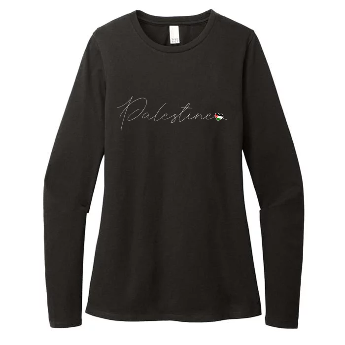 Dawlat Filastin Love Palestinian Flag Heart on Palestine Womens CVC Long Sleeve Shirt