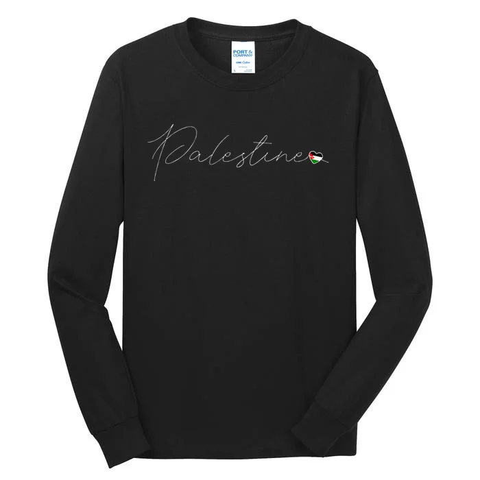 Dawlat Filastin Love Palestinian Flag Heart on Palestine Tall Long Sleeve T-Shirt