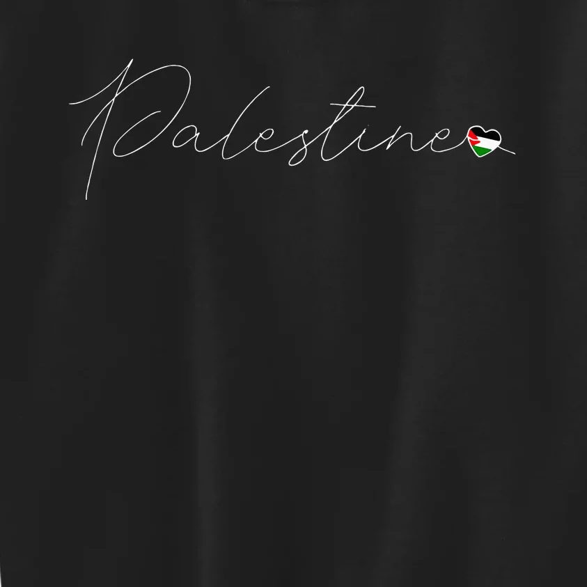 Dawlat Filastin Love Palestinian Flag Heart on Palestine Kids Sweatshirt