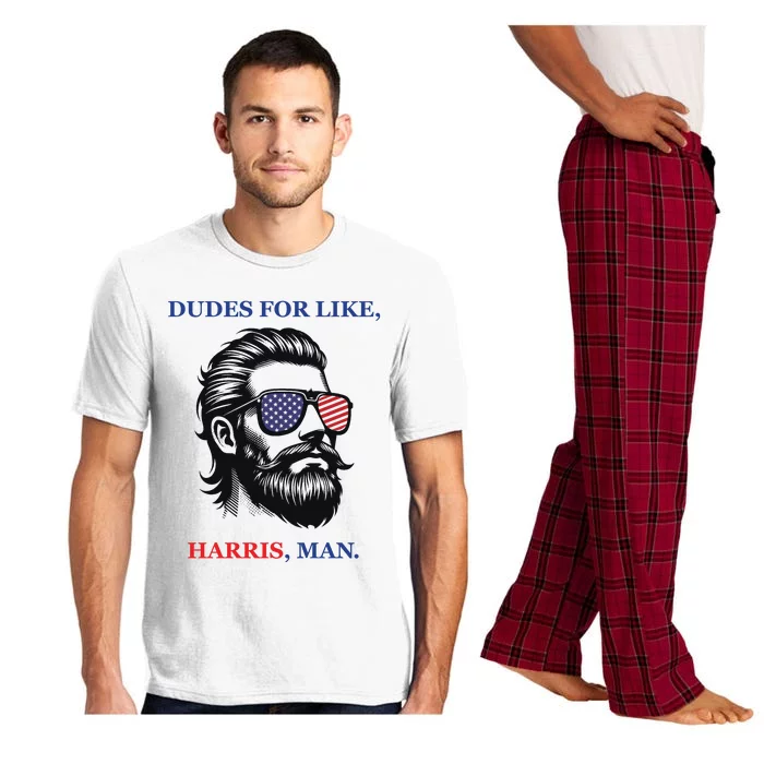 Dudes For Like Harris Man Funny Kamala Harris 2024 Pajama Set