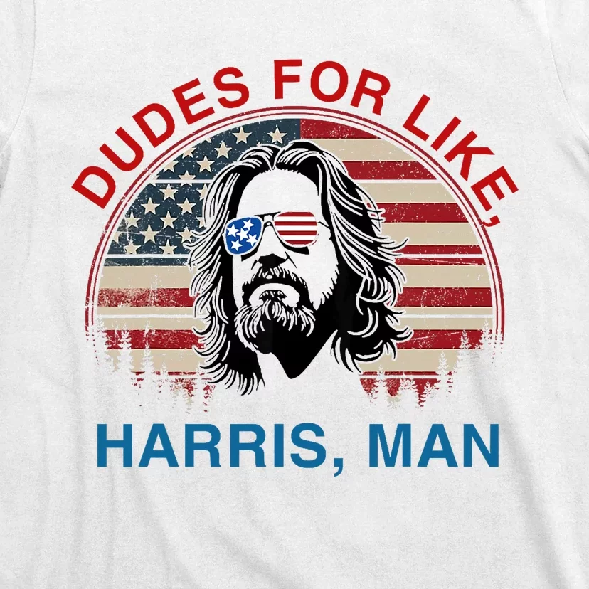 Dudes For Like Harris Man White Dude For Kamala Harris 2024 T-Shirt