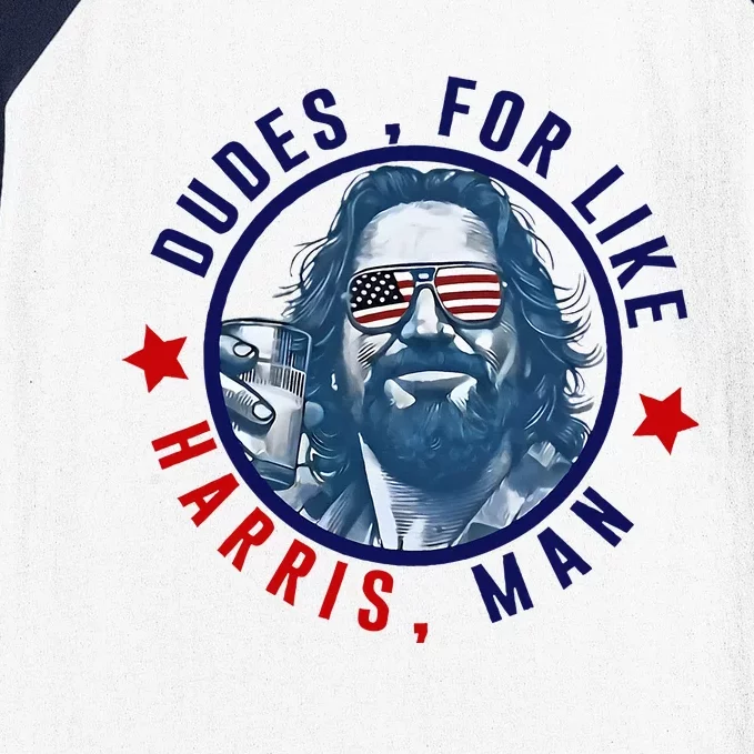 Dudes For Like Harris Man Funny White Dudes For Harris 2024 Baseball Sleeve Shirt