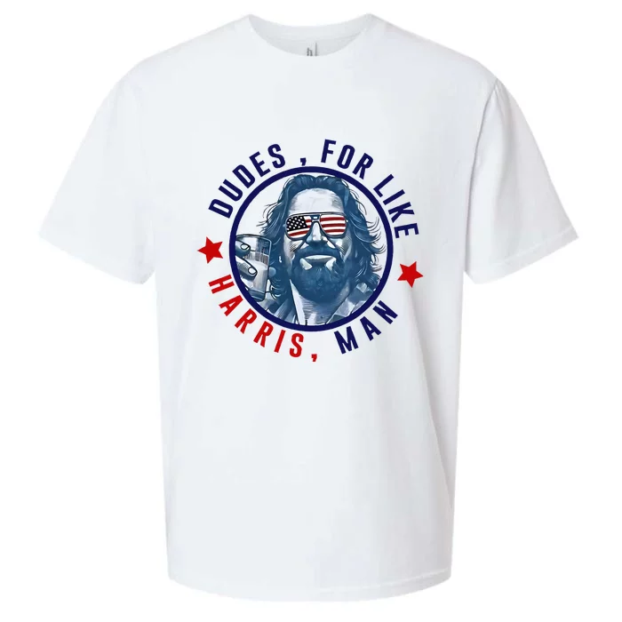 Dudes For Like Harris Man Funny White Dudes For Harris 2024 Sueded Cloud Jersey T-Shirt