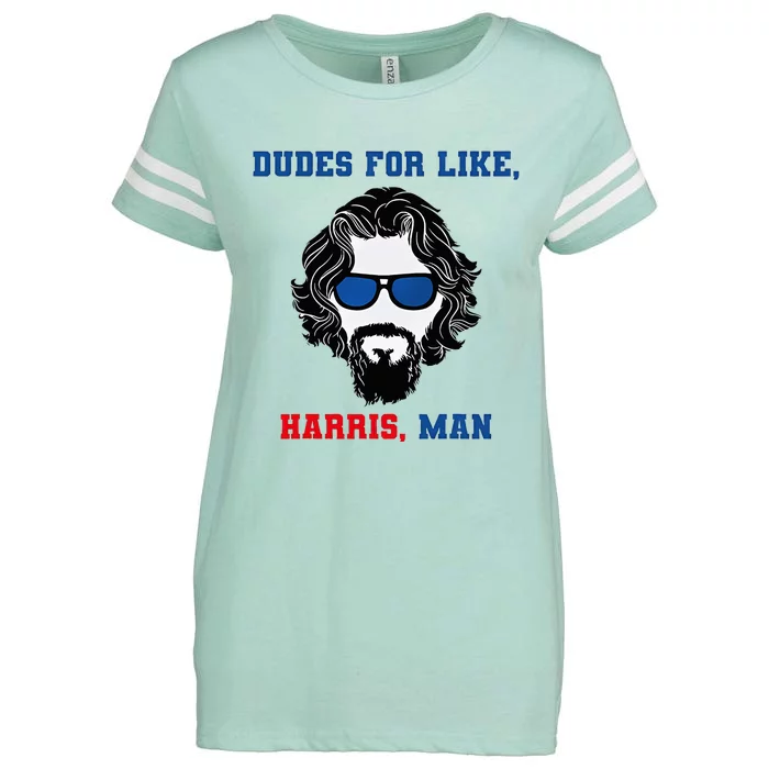 Dudes For Like Harris Man Funny White Dudes For Harris Enza Ladies Jersey Football T-Shirt