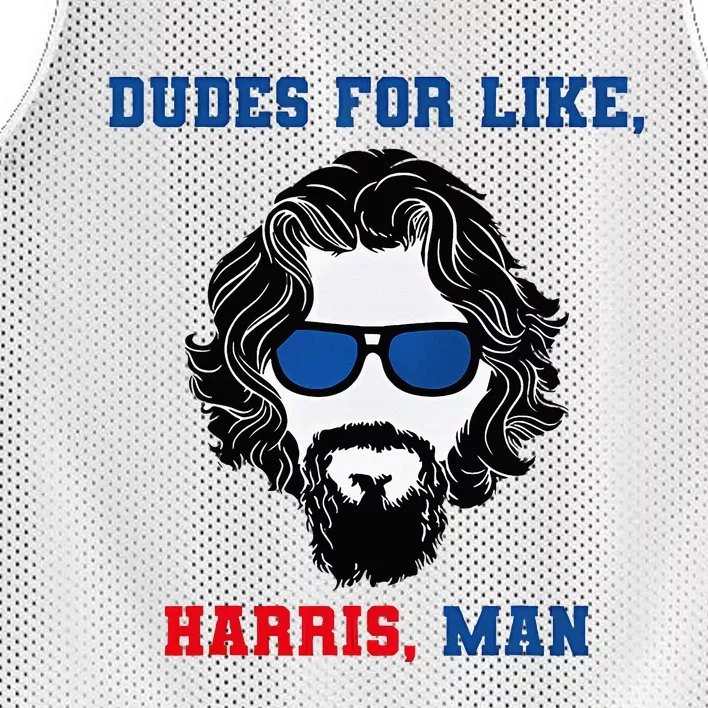 Dudes For Like Harris Man Funny White Dudes For Harris Mesh Reversible Basketball Jersey Tank