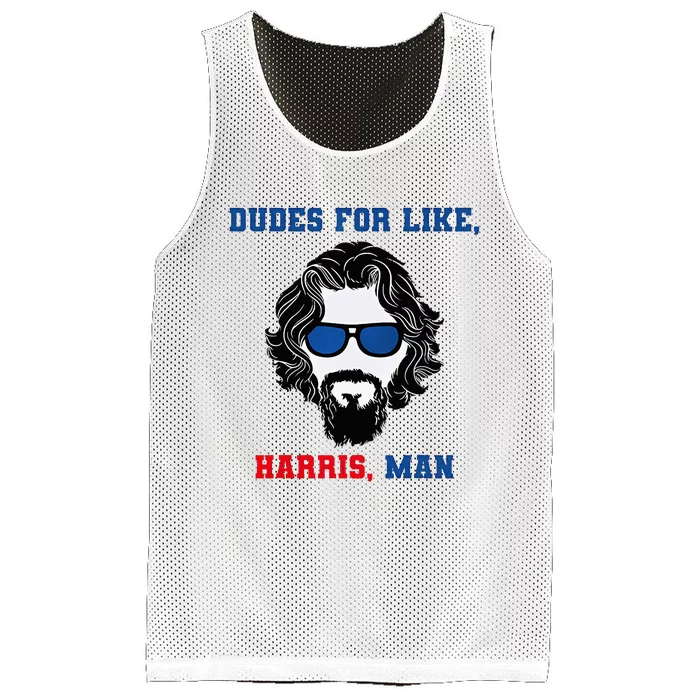 Dudes For Like Harris Man Funny White Dudes For Harris Mesh Reversible Basketball Jersey Tank