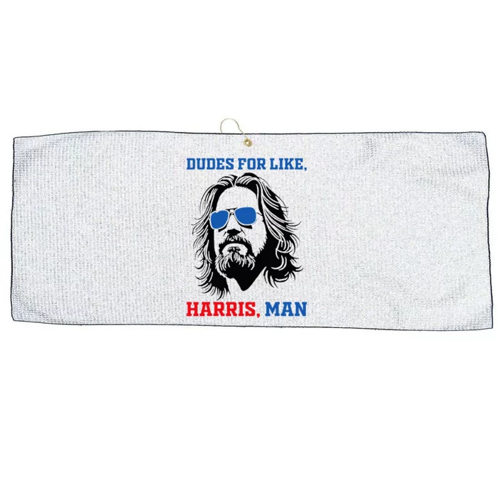 Dudes For Like Harris Man White Dude For Kamala Harris 2024 Large Microfiber Waffle Golf Towel