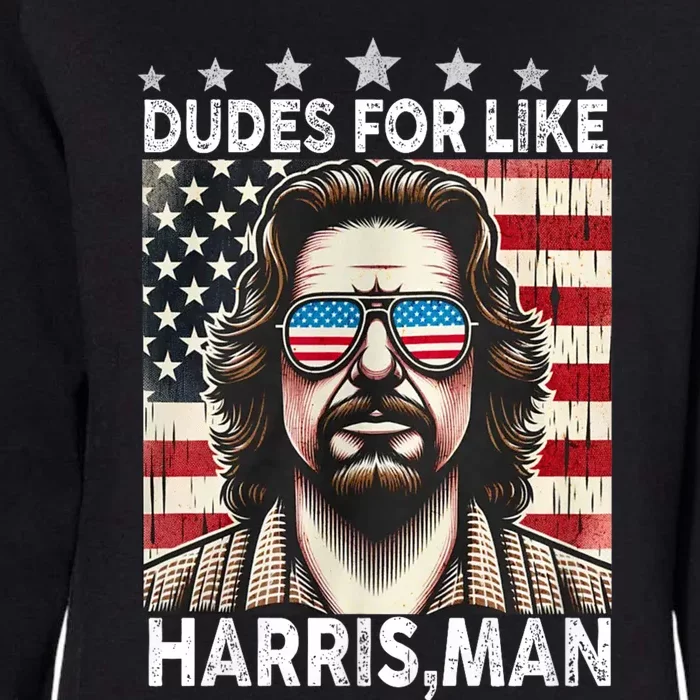 Dudes For Like Harris Man White Dude For Kamala Harris 2024 Womens California Wash Sweatshirt