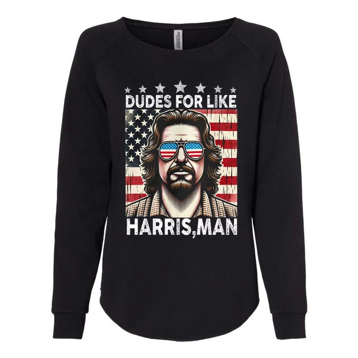 Dudes For Like Harris Man White Dude For Kamala Harris 2024 Womens California Wash Sweatshirt