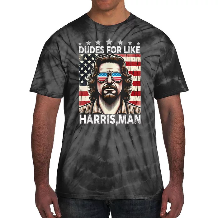 Dudes For Like Harris Man White Dude For Kamala Harris 2024 Tie-Dye T-Shirt