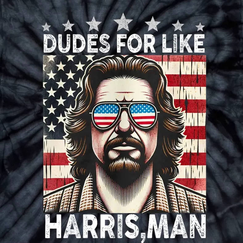 Dudes For Like Harris Man White Dude For Kamala Harris 2024 Tie-Dye T-Shirt