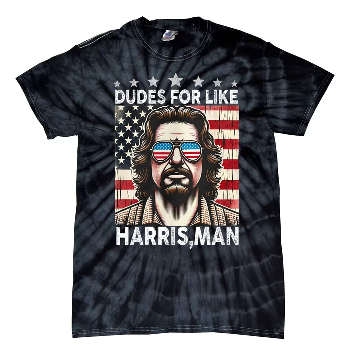 Dudes For Like Harris Man White Dude For Kamala Harris 2024 Tie-Dye T-Shirt