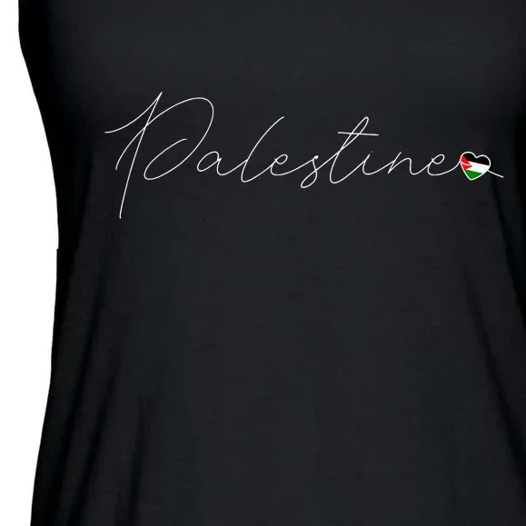 Dawlat Filastin Love Palestinian Flag Heart On Palestine Ladies Essential Flowy Tank