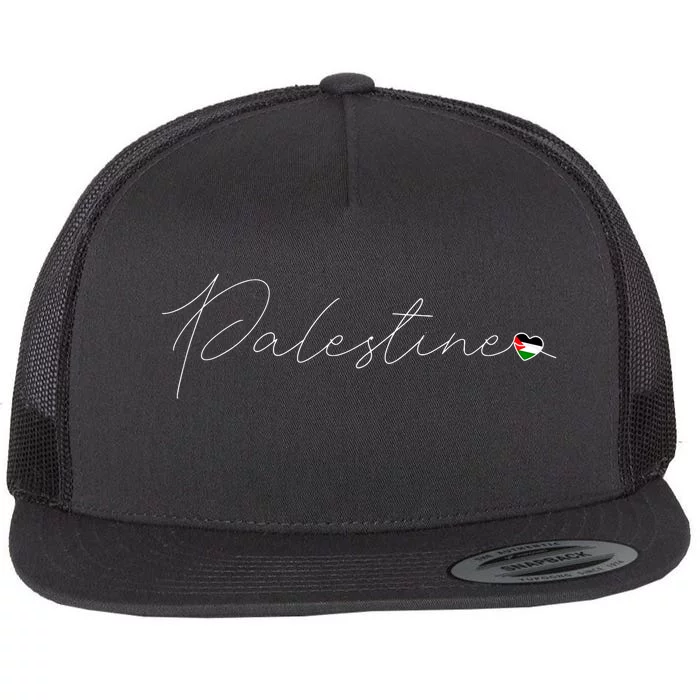 Dawlat Filastin Love Palestinian Flag Heart On Palestine Flat Bill Trucker Hat