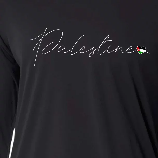 Dawlat Filastin Love Palestinian Flag Heart On Palestine Cooling Performance Long Sleeve Crew