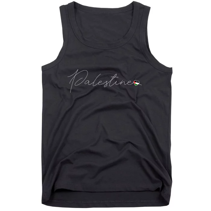 Dawlat Filastin Love Palestinian Flag Heart On Palestine Tank Top