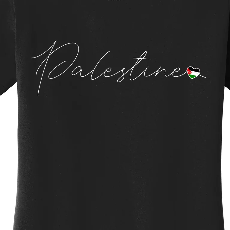 Dawlat Filastin Love Palestinian Flag Heart On Palestine Women's T-Shirt