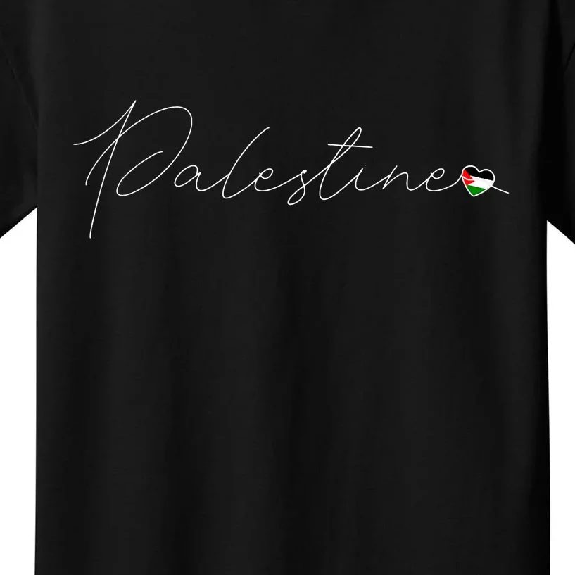 Dawlat Filastin Love Palestinian Flag Heart On Palestine Kids T-Shirt