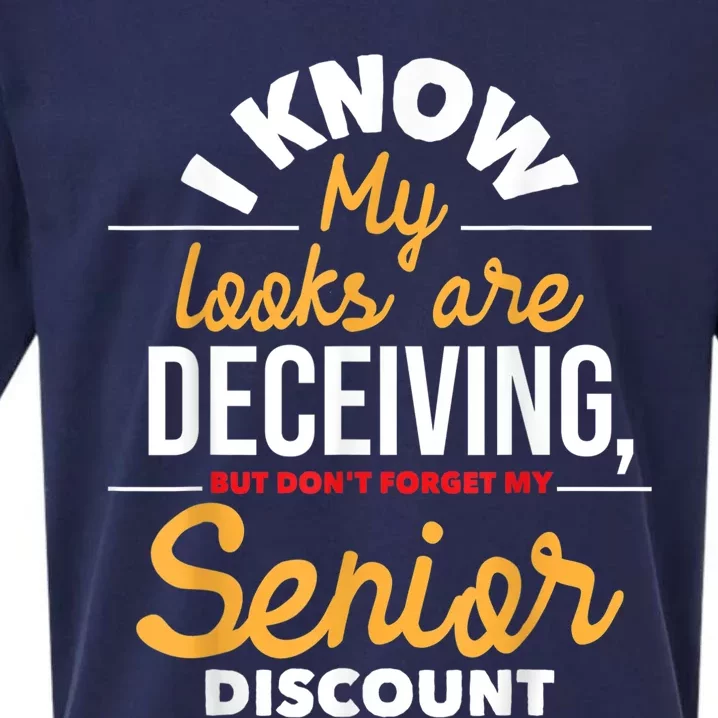 Don't Forget My Senior Discount Old Age Retiree Grandpa Sueded Cloud Jersey T-Shirt