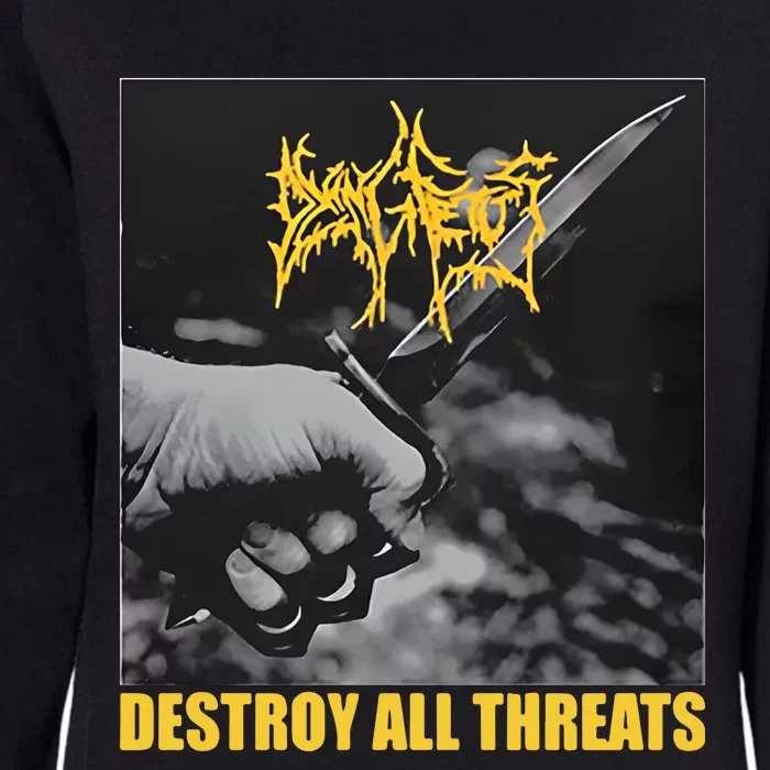 Dying Fetus Merch Destroy All Threats Womens California Wash Sweatshirt