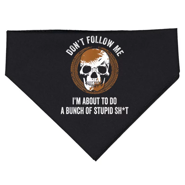 Don't Follow Me I Do Stupid Stuff Mudding ATV Four Wheeler USA-Made Doggie Bandana