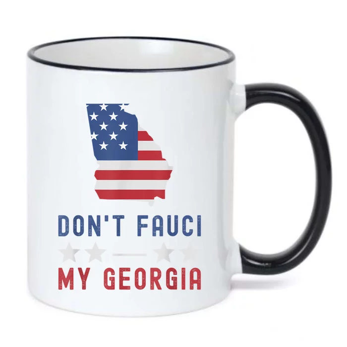 Don't Fauci My Georgia USA Flag Patriotic American Map Black Color Changing Mug