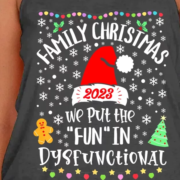 Dysfunctional Funny Matching Family Christmas Pajamas Xmas Women's Knotted Racerback Tank