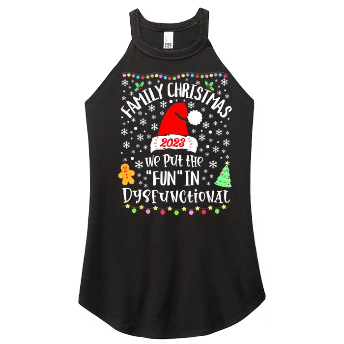 Dysfunctional Funny Matching Family Christmas Pajamas Xmas Women’s Perfect Tri Rocker Tank