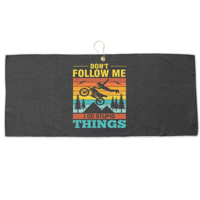 Don't Follow Me I Do Stupid Things Large Microfiber Waffle Golf Towel