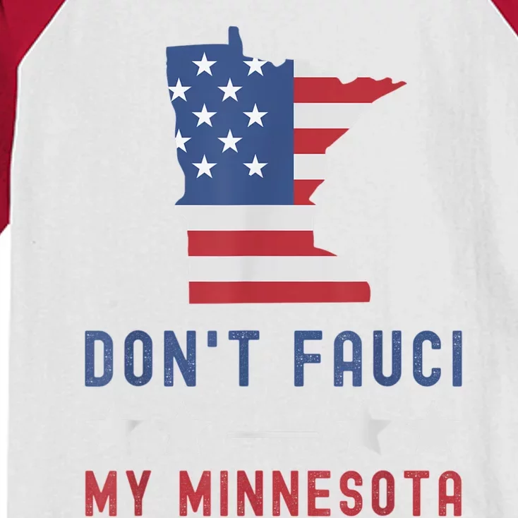 Don't Fauci My Minnesota USA Flag American Patriot Funny Kids Colorblock Raglan Jersey