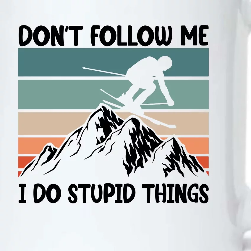 Don't Follow Me I Do Stupid Things Funny Skiing Black Color Changing Mug