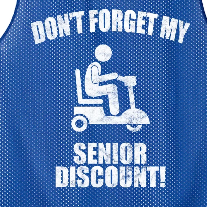 Don't Forget My Senior Discount Funny Mesh Reversible Basketball Jersey Tank