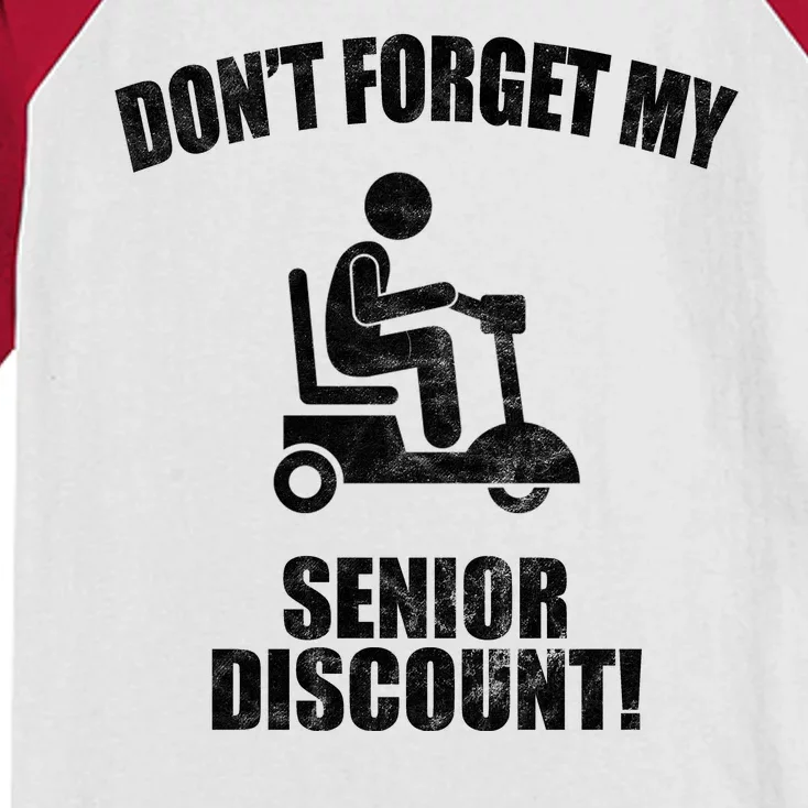 Don't Forget My Senior Discount Funny Kids Colorblock Raglan Jersey